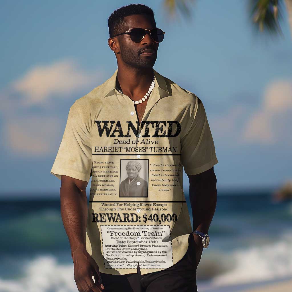 Harriet Tubman Freedom Hawaiian Shirt Vintage Wanted Poster Style - African Pride