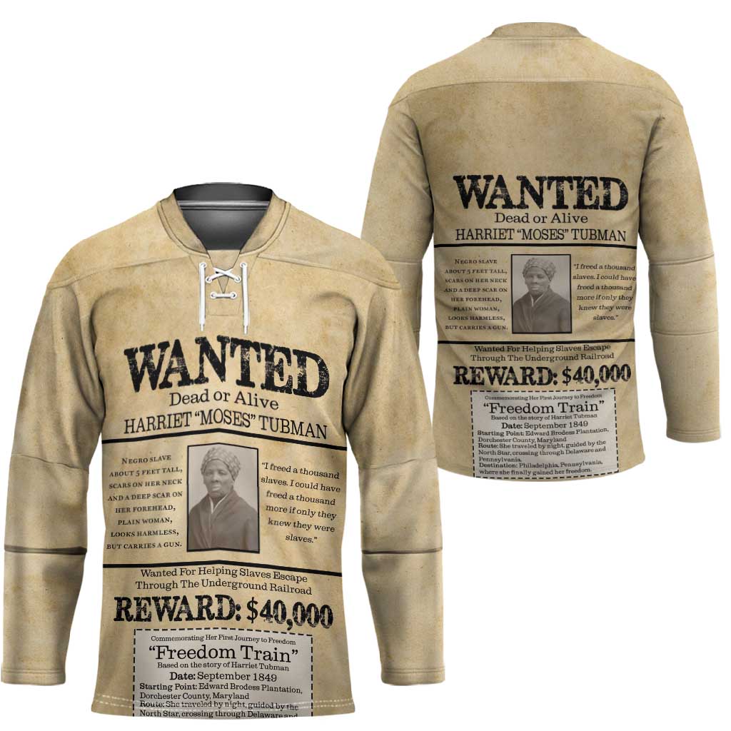 WANTED for Freedom Hockey Jersey Harriet Moses Tubman