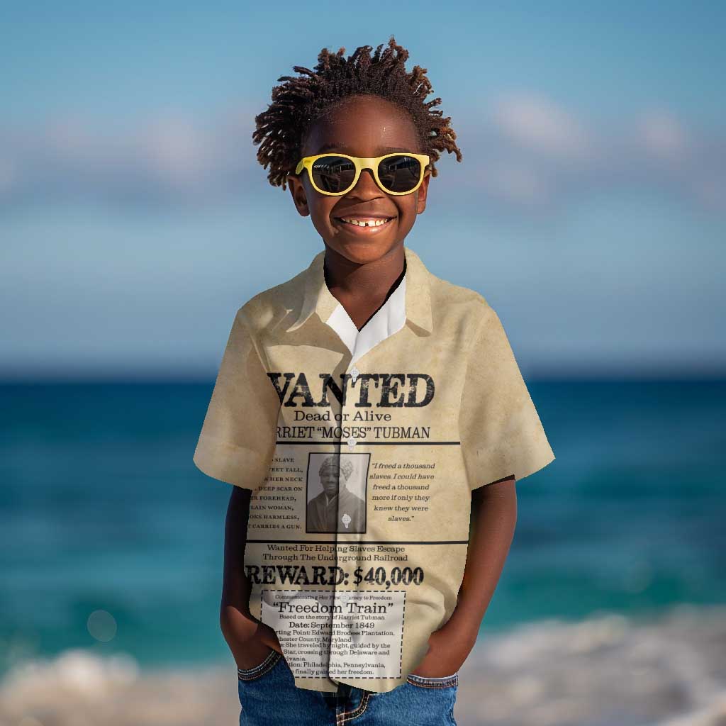 Harriet Tubman Freedom Kid Hawaiian Shirt Vintage Wanted Poster Style - African Pride