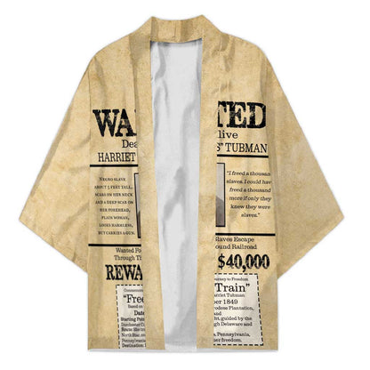 WANTED for Freedom Kimono Harriet Moses Tubman