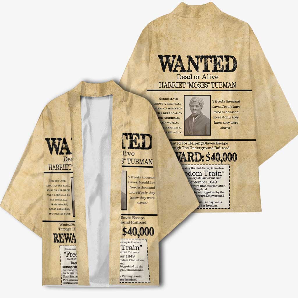 WANTED for Freedom Kimono Harriet Moses Tubman