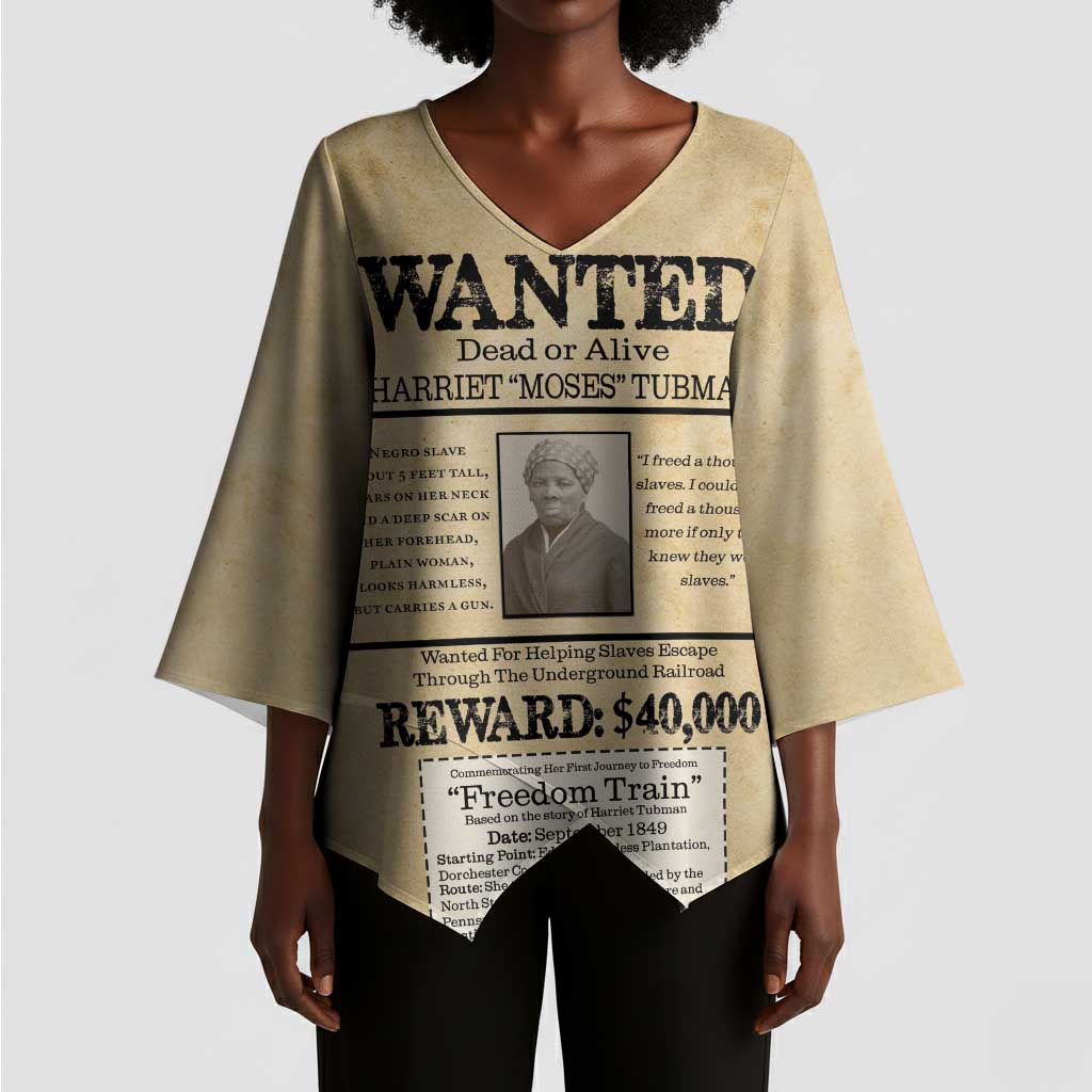 WANTED for Freedom Kimono Sleeve Blouse Harriet Moses Tubman