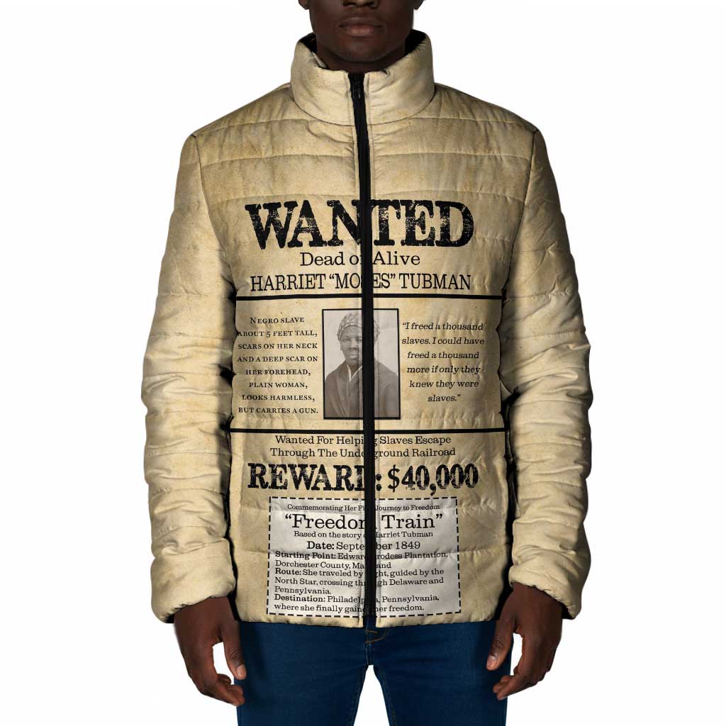 WANTED for Freedom Padded Jacket Harriet Moses Tubman