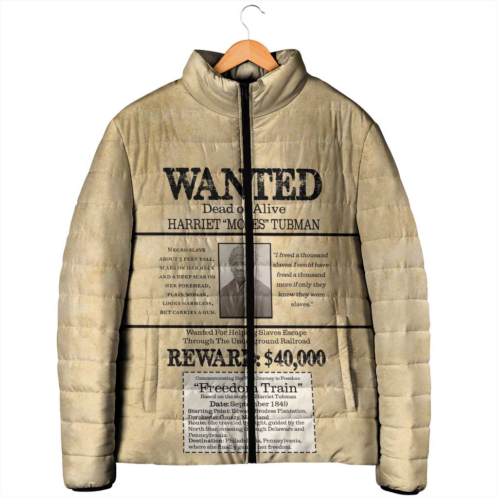 WANTED for Freedom Padded Jacket Harriet Moses Tubman