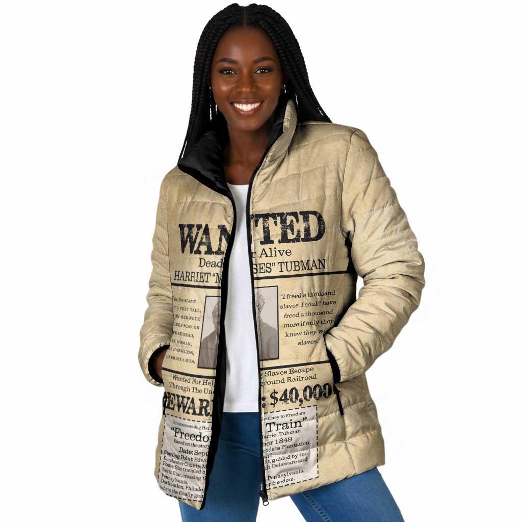 WANTED for Freedom Padded Jacket Harriet Moses Tubman