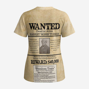Harriet Tubman Freedom Scrub Top Vintage Wanted Poster Style - African Pride