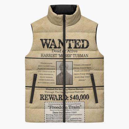 WANTED for Freedom Sleeveless Puffer Jacket Harriet Moses Tubman