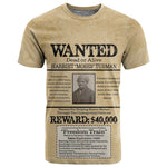 Harriet Tubman Freedom T shirt Vintage Wanted Poster Style - African Pride