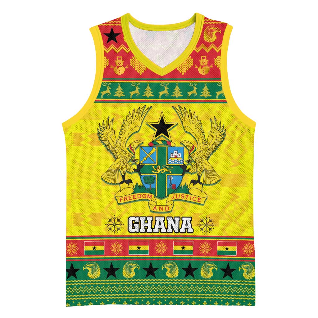 Afro Ghana Christmas Basketball Jersey Coat Of Arms - Kente Pattern LT15