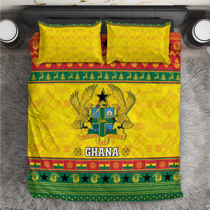 Afro Ghana Christmas Bedding Set Coat Of Arms - Kente Pattern