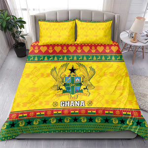 Afro Ghana Christmas Bedding Set Coat Of Arms - Kente Pattern