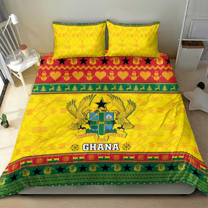 Afro Ghana Christmas Bedding Set Coat Of Arms - Kente Pattern