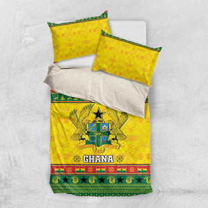 Afro Ghana Christmas Bedding Set Coat Of Arms - Kente Pattern