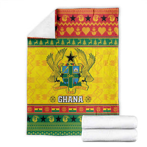 Afro Ghana Christmas Blanket Coat Of Arms - Kente Pattern