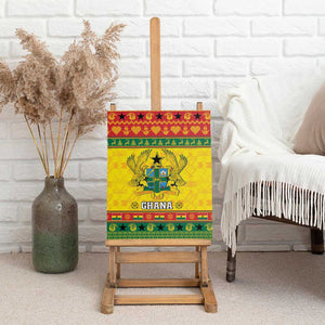 Afro Ghana Christmas Canvas Wall Art Coat Of Arms - Kente Pattern