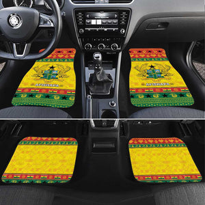 Afro Ghana Christmas Car Mats Coat Of Arms - Kente Pattern