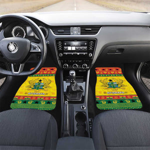 Afro Ghana Christmas Car Mats Coat Of Arms - Kente Pattern