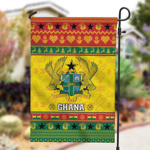 Afro Ghana Christmas Garden Flag Coat Of Arms - Kente Pattern