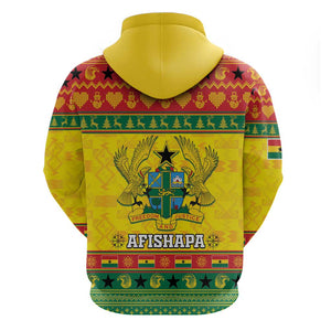 Afro Ghana Christmas Hoodie Coat Of Arms - Kente Pattern