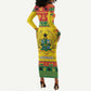 Afro Ghana Christmas Long Sleeve Bodycon Dress Coat Of Arms - Kente Pattern LT15