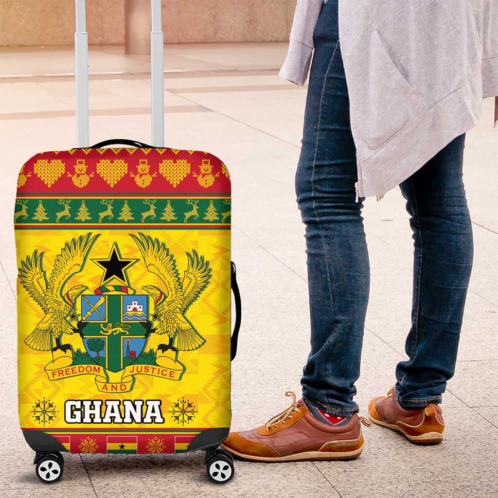 Afro Ghana Christmas Luggage Cover Coat Of Arms - Kente Pattern