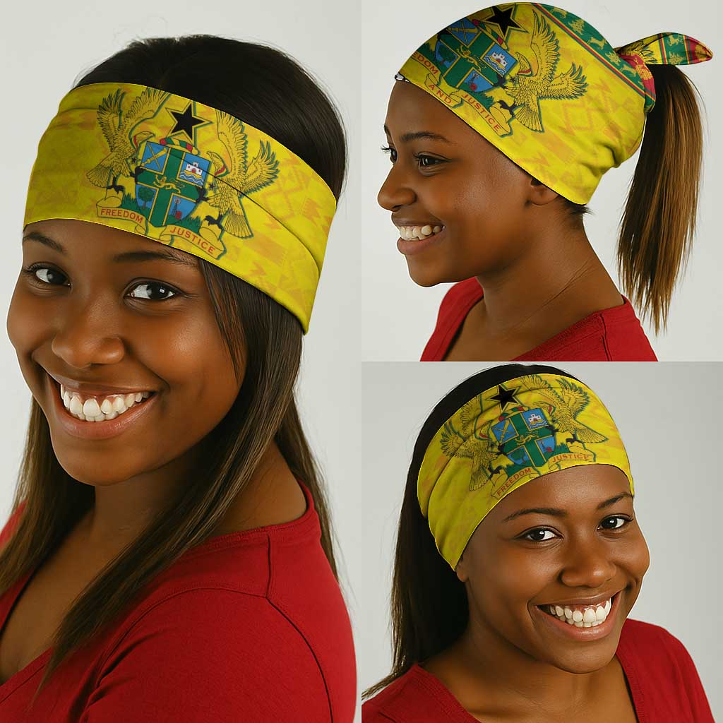 Afro Ghana Christmas Neck Gaiter Coat Of Arms - Kente Pattern LT15