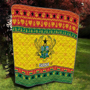 Afro Ghana Christmas Quilt Coat Of Arms - Kente Pattern