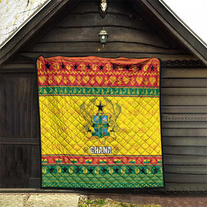 Afro Ghana Christmas Quilt Coat Of Arms - Kente Pattern