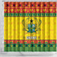 Afro Ghana Christmas Shower Curtain Coat Of Arms - Kente Pattern