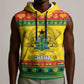 Afro Ghana Christmas Sleeveless Hoodie Coat Of Arms - Kente Pattern - African Pride
