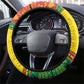 Afro Ghana Christmas Steering Wheel Cover Coat Of Arms - Kente Pattern