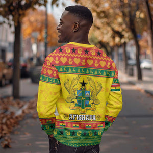 Afro Ghana Christmas Sweatshirt Coat Of Arms - Kente Pattern