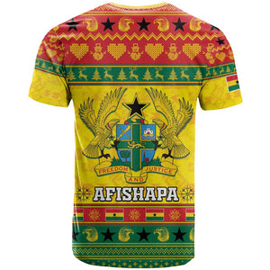 Afro Ghana Christmas T shirt Coat Of Arms - Kente Pattern