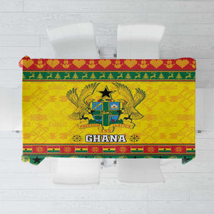 Afro Ghana Christmas Tablecloth Coat Of Arms - Kente Pattern