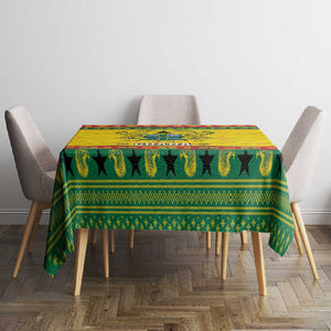 Afro Ghana Christmas Tablecloth Coat Of Arms - Kente Pattern