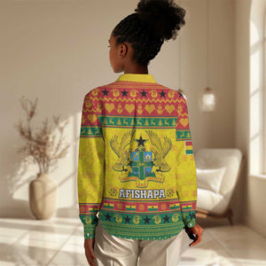 Afro Ghana Christmas Women Casual Shirt Coat Of Arms - Kente Pattern