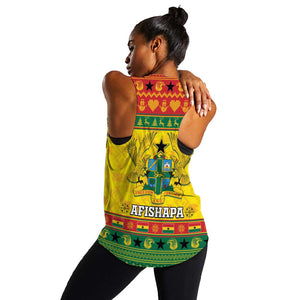 Afro Ghana Christmas Women Racerback Tank Coat Of Arms - Kente Pattern