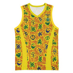 Custom Ghana Football Basketball Jersey Yellow Adinkra Pattern - African Pride