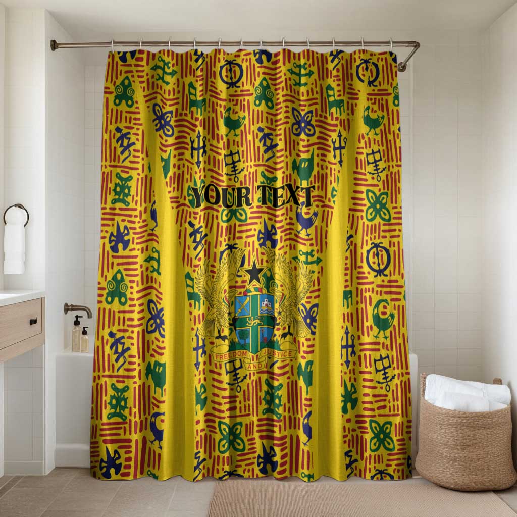 Custom Ghana Football Bathroom Set Yellow Adinkra Pattern - African Pride