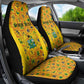Custom Ghana Football Car Seat Cover Yellow Adinkra Pattern - African Pride