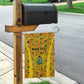 Custom Ghana Football Garden Flag Yellow Adinkra Pattern - African Pride