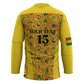 Custom Ghana Football Hockey Jersey Yellow Adinkra Pattern - African Pride
