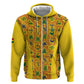 Custom Ghana Football Hoodie Yellow Adinkra Pattern - African Pride