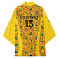Custom Ghana Football Kimono Yellow Adinkra Pattern - African Pride