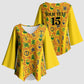 Custom Ghana Football Kimono Sleeve Blouse Yellow Adinkra Pattern - African Pride