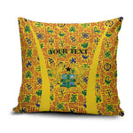 Custom Ghana Football Pillow Cover Yellow Adinkra Pattern - African Pride