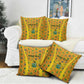 Custom Ghana Football Pillow Cover Yellow Adinkra Pattern - African Pride