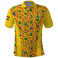 Custom Ghana Football Polo Shirt Yellow Adinkra Pattern LT15