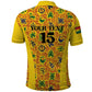 Custom Ghana Football Polo Shirt Yellow Adinkra Pattern LT15