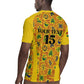 Custom Ghana Football Rugby Jersey Yellow Adinkra Pattern LT15